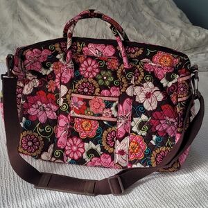 Vera Bradley Pink and Brown Floral Travel Bag